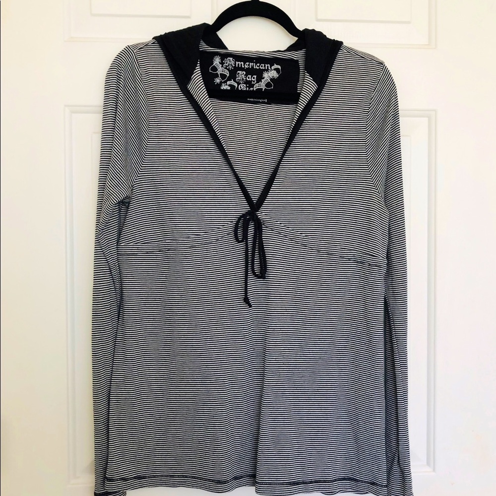 American Rag long sleeve hooded shirt
